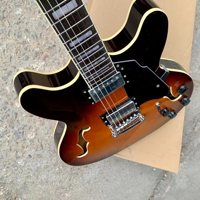 PANGO Music Semi Hollow Body Sunburst Electric Guitar (YMZ-153)