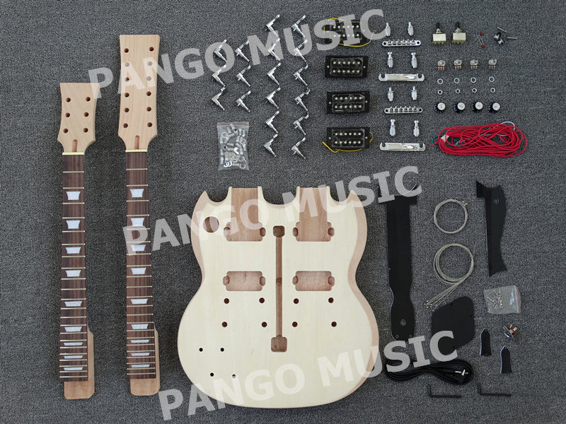Pre-sale SG Left-Hand Double Neck DIY Electric Guitar Kit (PSG-100)