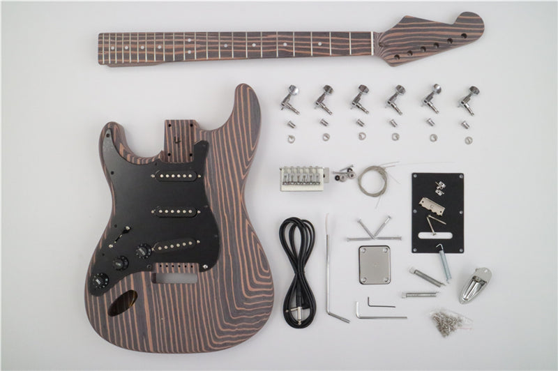 Left Hand Zebrawood DIY Electric Guitar Kit (PST-528)