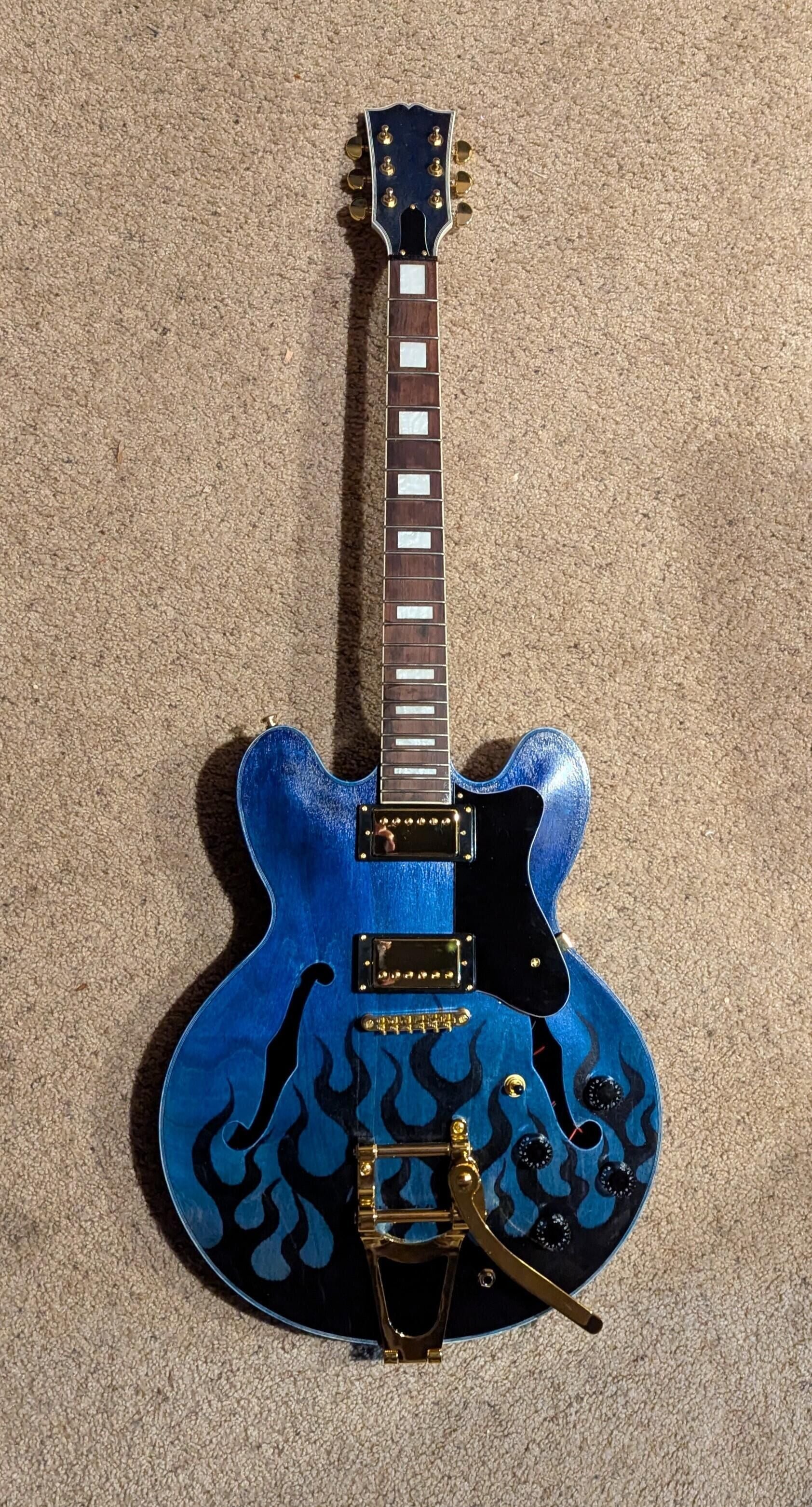 Building Photo, Based on PES335-27 Electric Guitar Kit, Made by Order #15735, Steve Price (USA)
