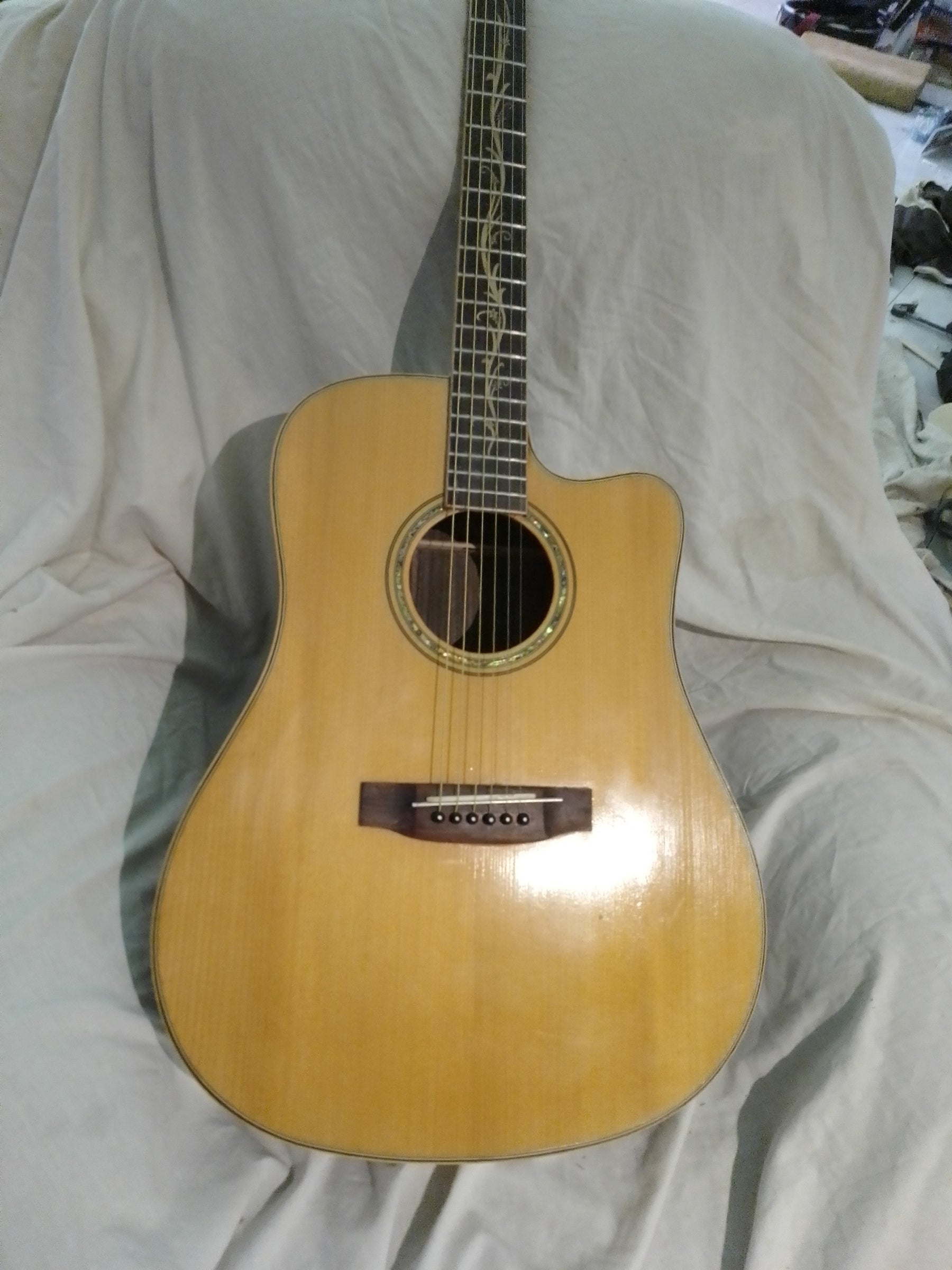 #12827 Order, Completed Guitar Photos, Based on PFA-959 DIY Acoustic Guitar Kit, Made by John Tela (Australia)
