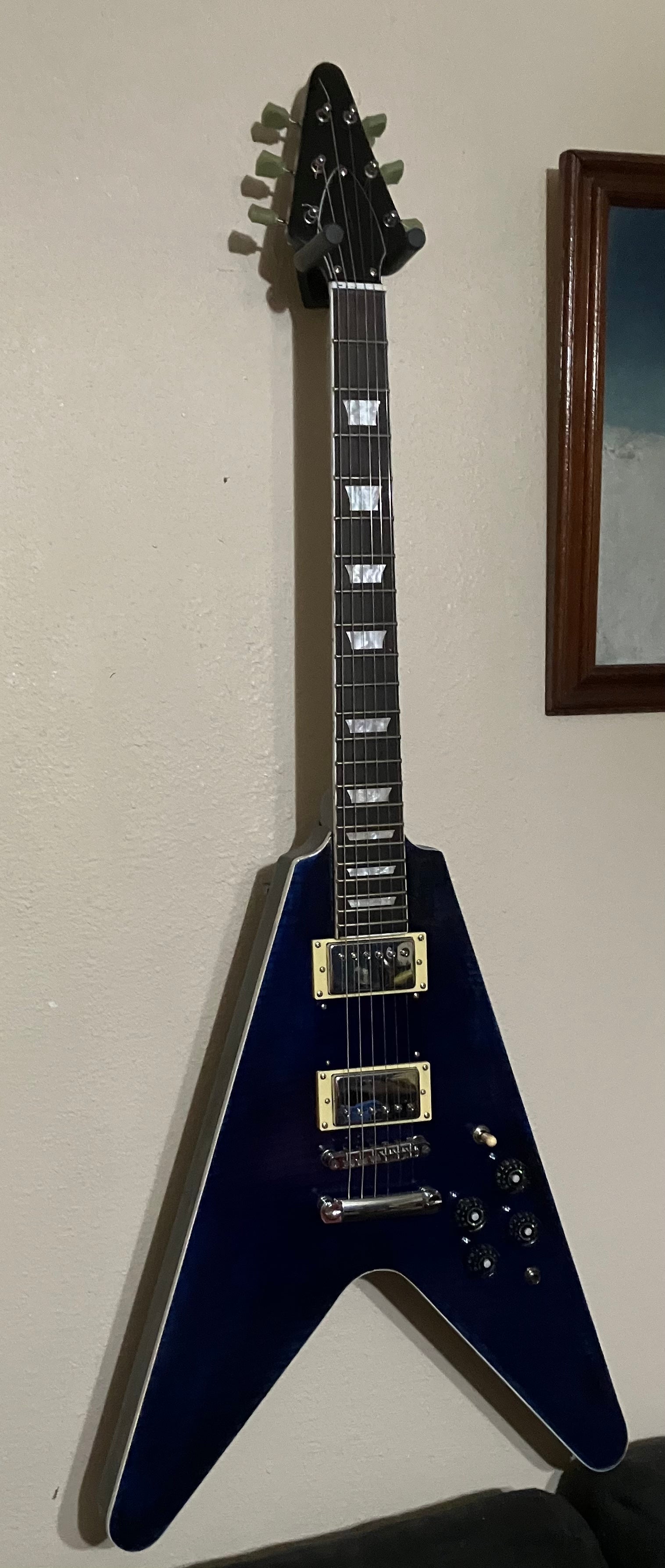 #17729 Order, Completed Guitar Photos, Based on PFV-905 Guitar Kit, Made by Joel K Mccarter (USA).