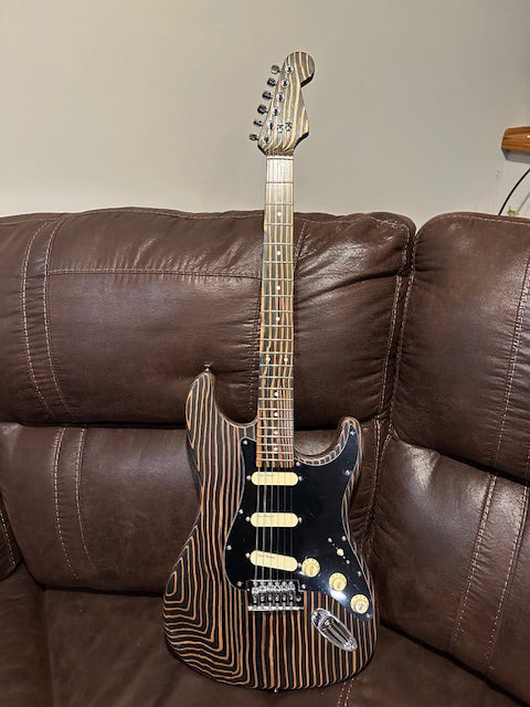 #19054 Order, Completed Guitar Photos, Based on PST-527 DIY Electric Guitar Kit, Made by Karen Painter (USA).