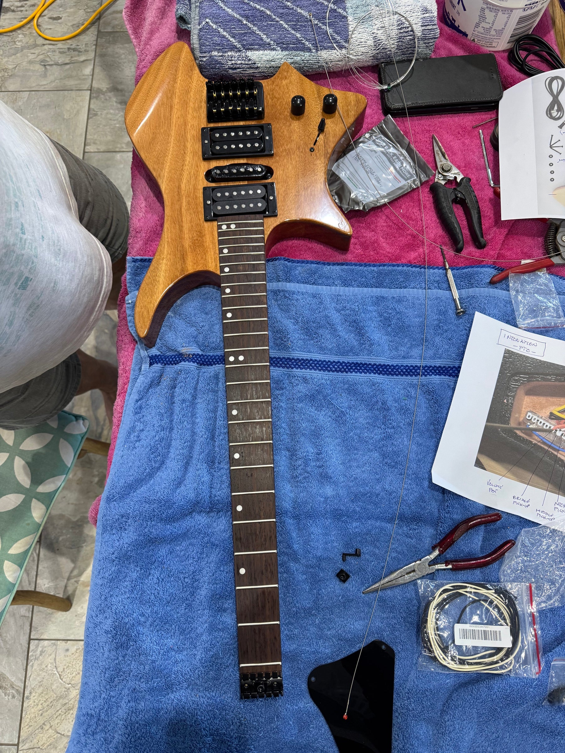 Building Photo, Based on ZQN-019 Headless Electric Guitar Kit, Made by Order #110025, Kevin Ballard (Australia)