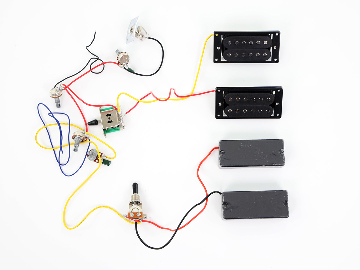 PYX-202 Double Neck DIY Electric Guitar Kit: Official Pictorial Wiring Diagram