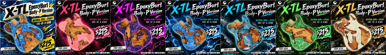 X-TL Thinline EpoxyBurl Electric Guitar Body – Pickguard Version