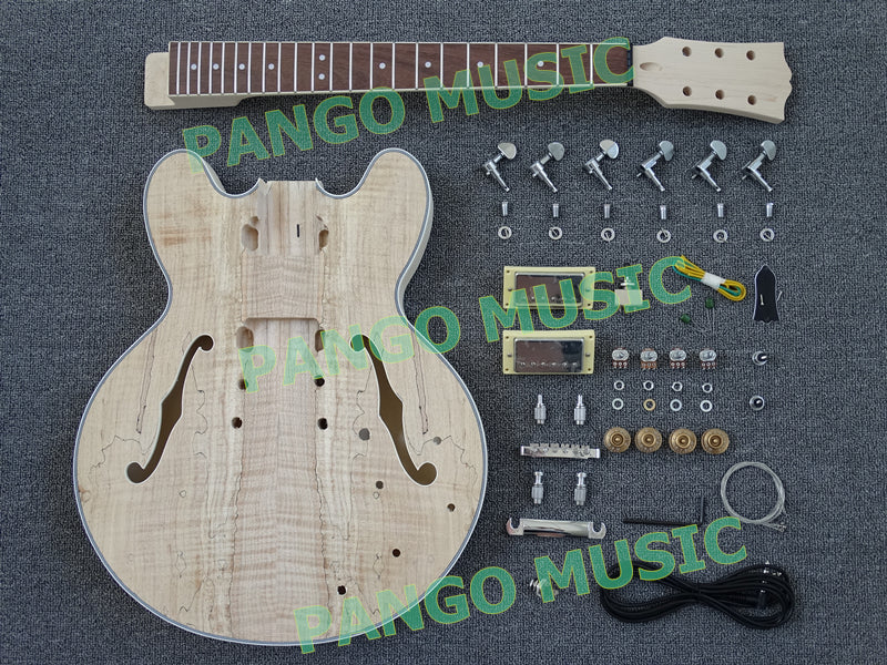 Semi Hollow Body ES-335 Style DIY Electric Guitar Kit (PES335-53F, Fast Shipping, Tariff-free)