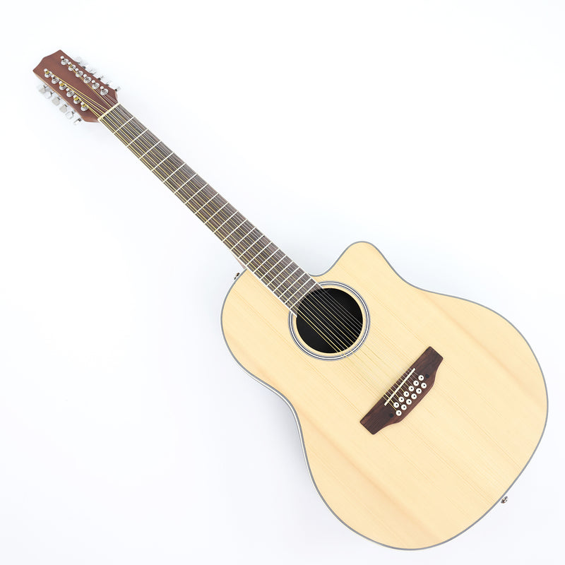 12 Strings Roundback Solid Spruce Top Acoustic Guitar (YMZ-256, Limited Edition)