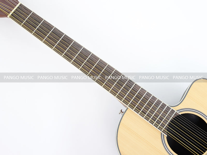 12 Strings Roundback Solid Spruce Top Acoustic Guitar (YMZ-256, Limited Edition)