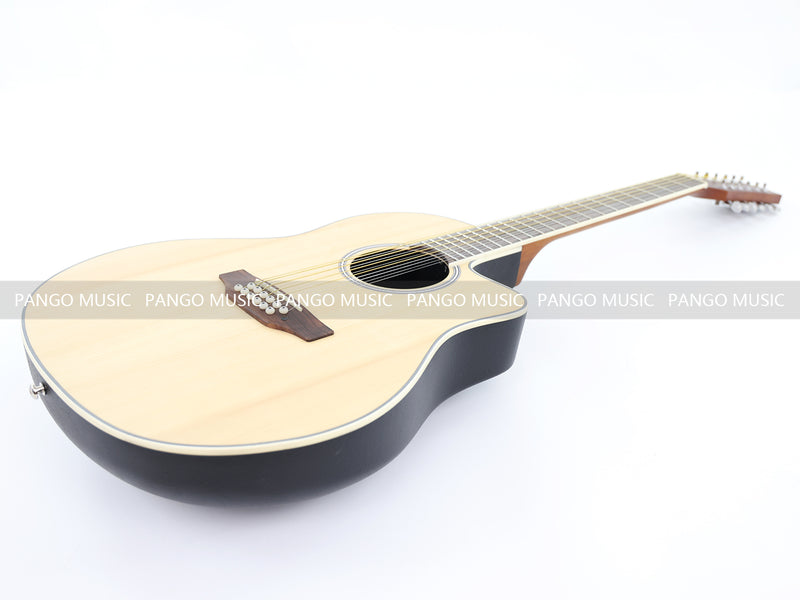 12 Strings Roundback Solid Spruce Top Acoustic Guitar (YMZ-256, Limited Edition)
