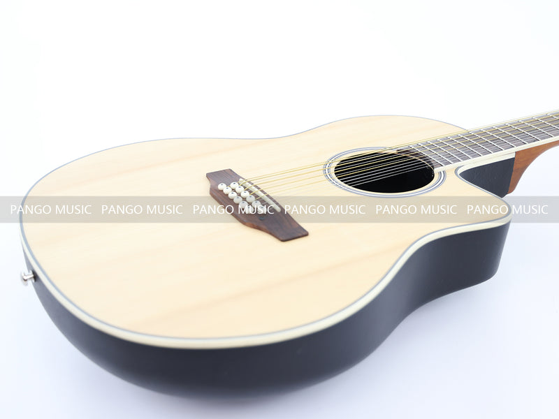 12 Strings Roundback Solid Spruce Top Acoustic Guitar (YMZ-256, Limited Edition)