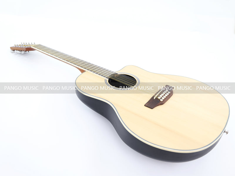 12 Strings Roundback Solid Spruce Top Acoustic Guitar (YMZ-256, Limited Edition)