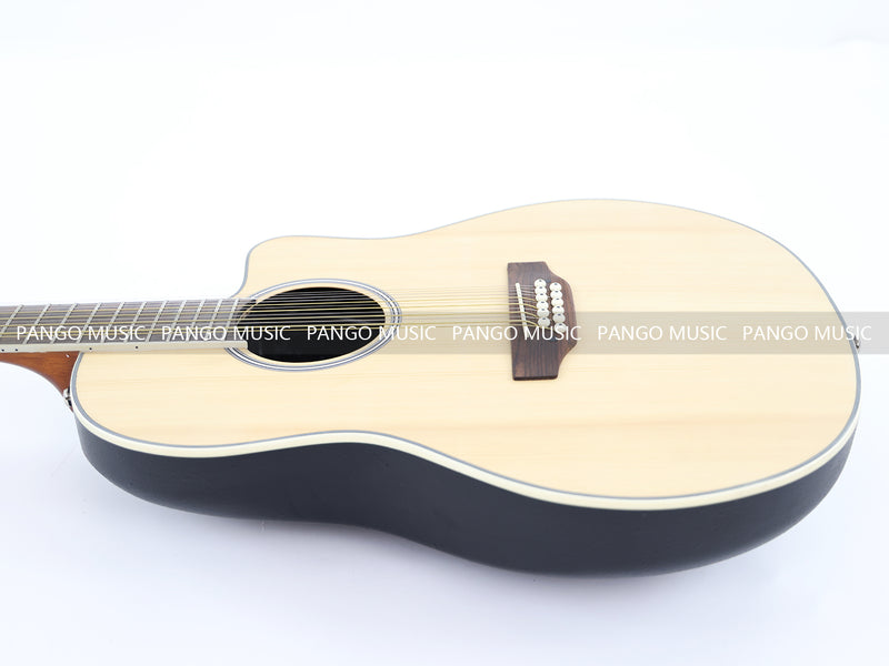 12 Strings Roundback Solid Spruce Top Acoustic Guitar (YMZ-256, Limited Edition)