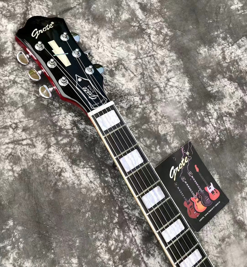 ES-335 Inspired Semi-Hollow Electric Guitar with Glossy Finish & Modern Headstock (YMZ-045)