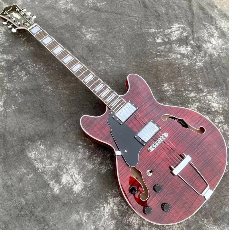 Semi Hollow Body Left Hand Electric Guitar (YMZ-071)