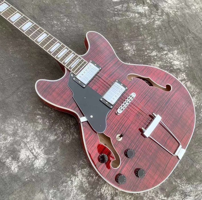 Semi Hollow Body Left Hand Electric Guitar (YMZ-071)