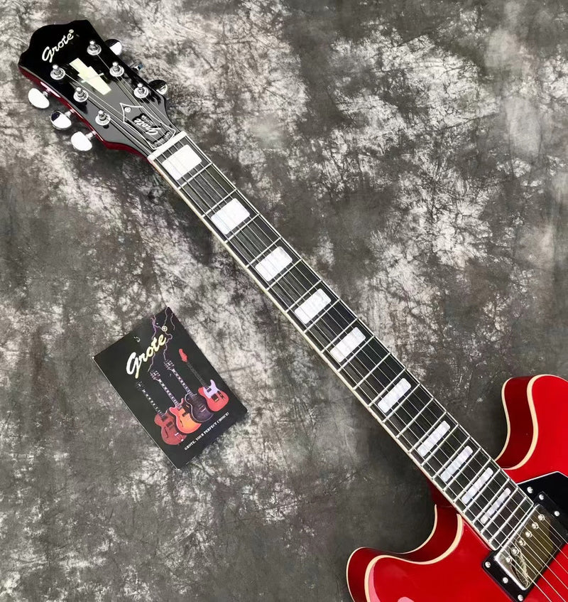 ES-335 Inspired Semi-Hollow Electric Guitar with Glossy Finish & Modern Headstock (YMZ-045)