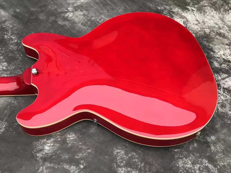 ES-335 Inspired Semi-Hollow Electric Guitar with Glossy Finish & Modern Headstock (YMZ-045)