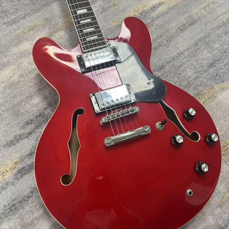 335 Style Semi-Hollow Archtop Electric Guitar with Gloss Cherry Red Finish (LRG-128)