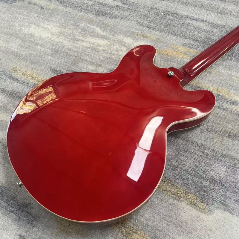 335 Style Semi-Hollow Archtop Electric Guitar with Gloss Cherry Red Finish (LRG-128)