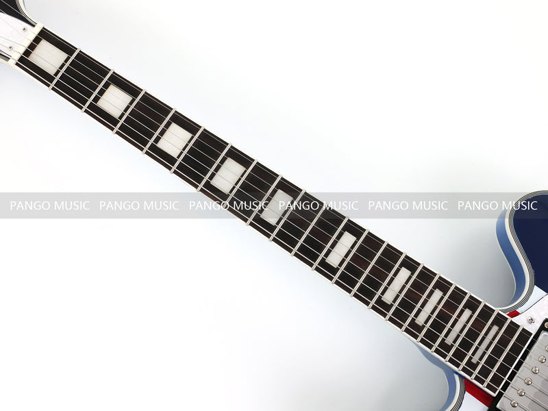 335 Style Semi-Hollow Archtop Union Jack UK Flag Graphic Jazz Electric Guitar (LRG-030)