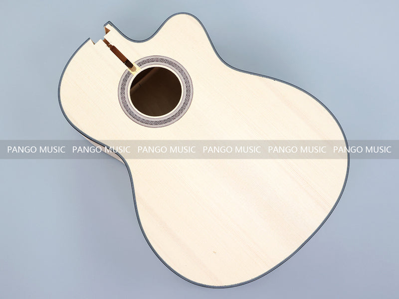 39 Inch Cutaway Solid Spruce Top AA Birdseye Maple Veneer Back & Sides DIY Classical Guitar Kit (11388)