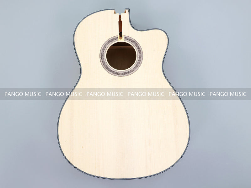 39 Inch Cutaway Solid Spruce Top AA Birdseye Maple Veneer Back & Sides DIY Classical Guitar Kit (11388)