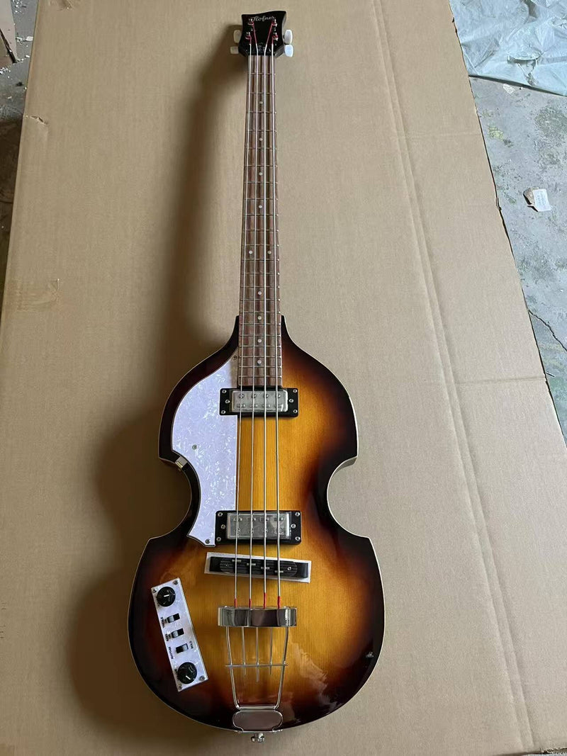 4-String Left-Handed Semi-Hollow Body Electric Bass Guitar (PNY-012)
