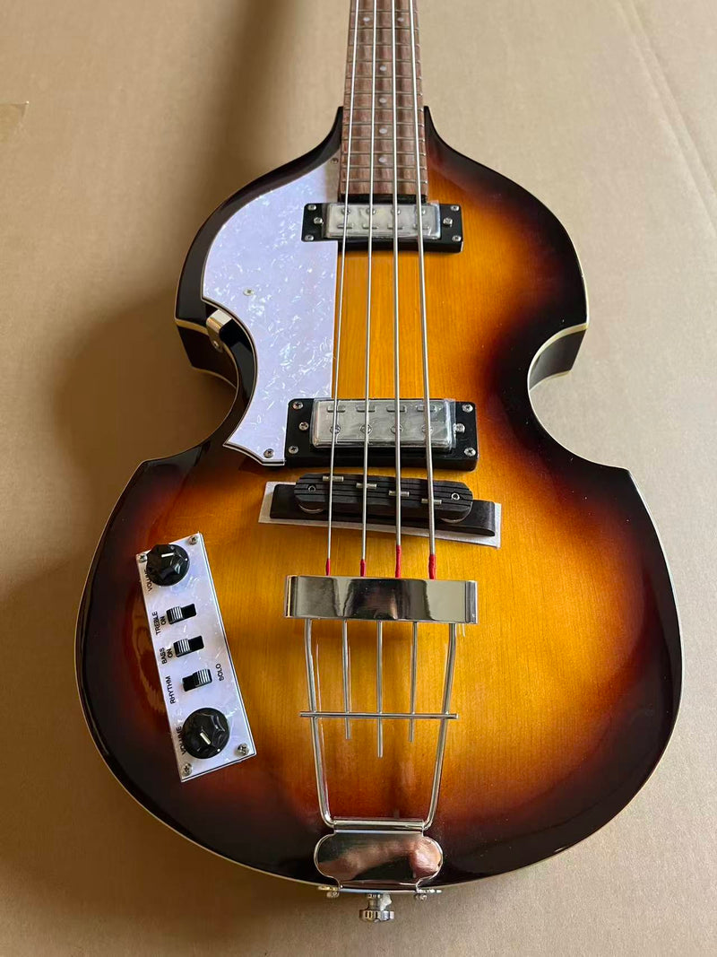 4-String Left-Handed Semi-Hollow Body Electric Bass Guitar (PNY-012)