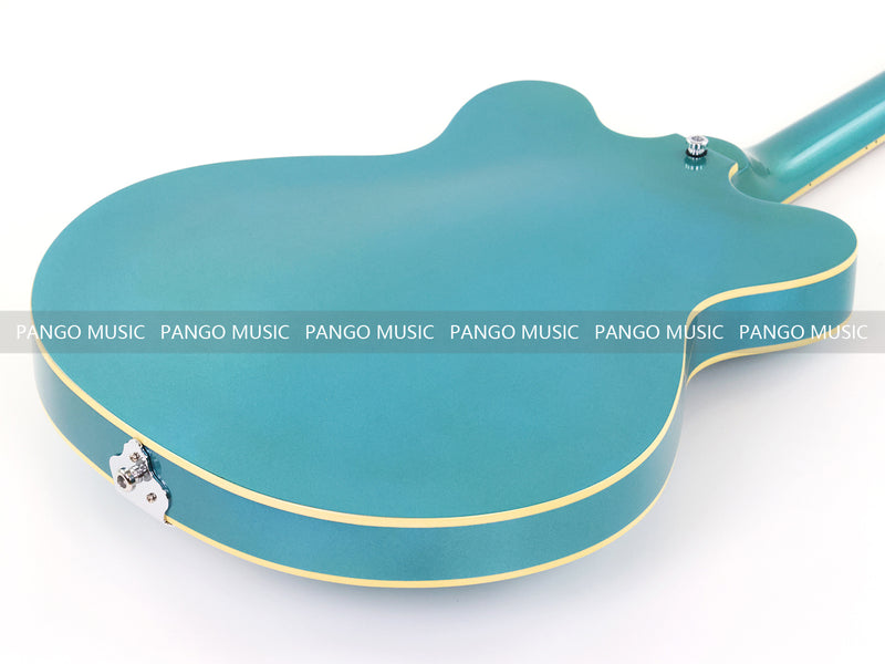 4-String Semi-Hollow Body Electric Bass Guitar with Gloss Turquoise Blue Finish (HY-2602)