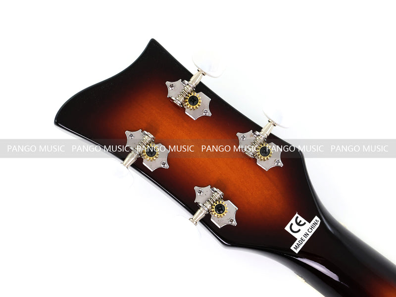4-String Thick Semi-Hollow Violin Style Fretless Electric Bass Guitar (PHY-137X)