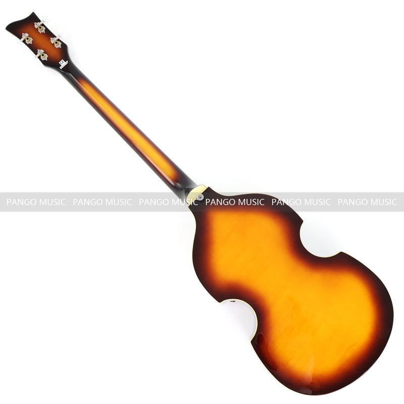 4-String Thick Semi-Hollow Violin Style Fretless Electric Bass Guitar (PHY-137X)