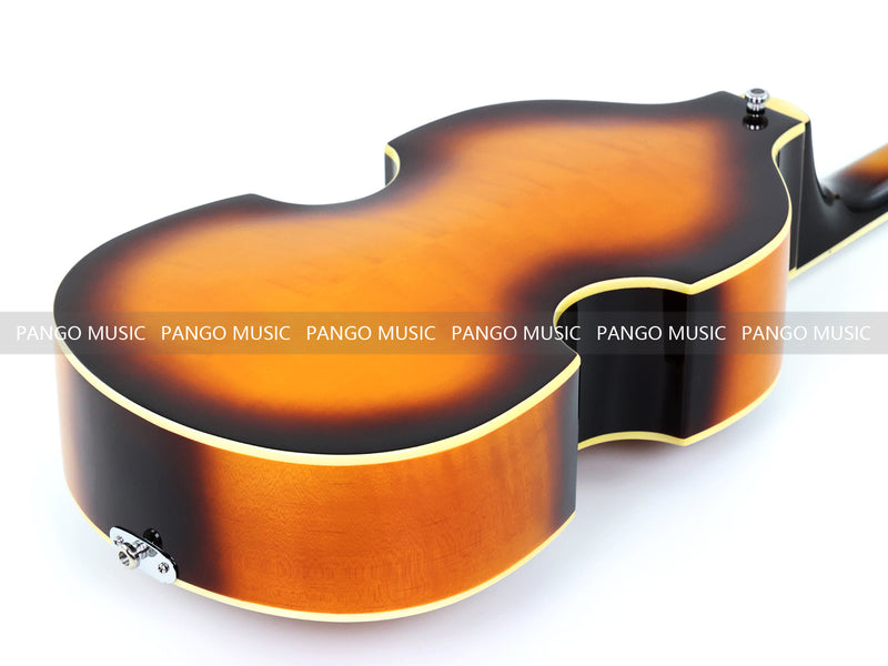 4-String Thick Semi-Hollow Violin Style Fretless Electric Bass Guitar (PHY-137X)