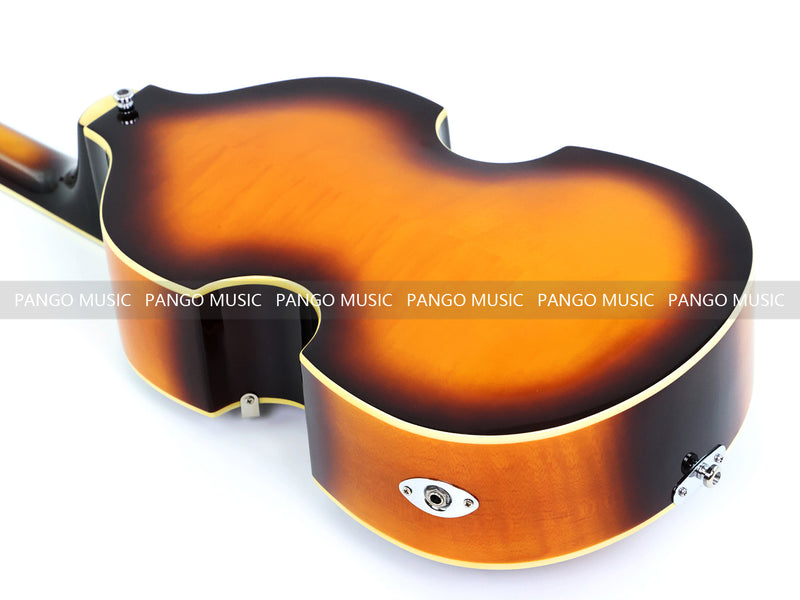 4-String Thick Semi-Hollow Violin Style Fretless Electric Bass Guitar (PHY-137X)