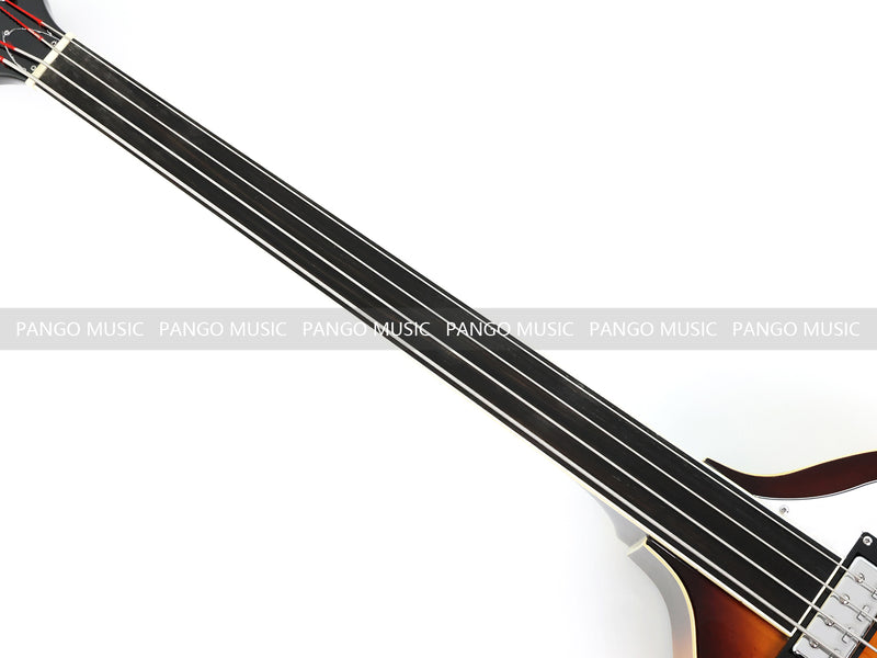 4-String Thick Semi-Hollow Violin Style Fretless Electric Bass Guitar (PHY-137X)