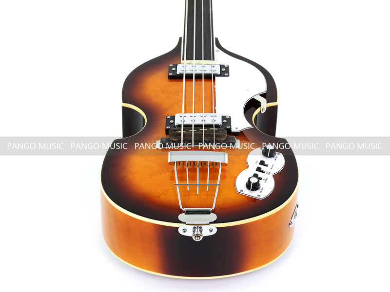 4-String Thick Semi-Hollow Violin Style Fretless Electric Bass Guitar (PHY-137X)