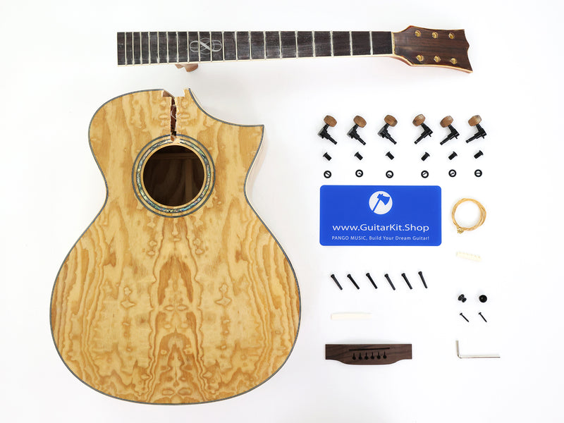 41-inch Solid Spruce Top Gloss Finish DIY Acoustic Guitar (PHT-001)