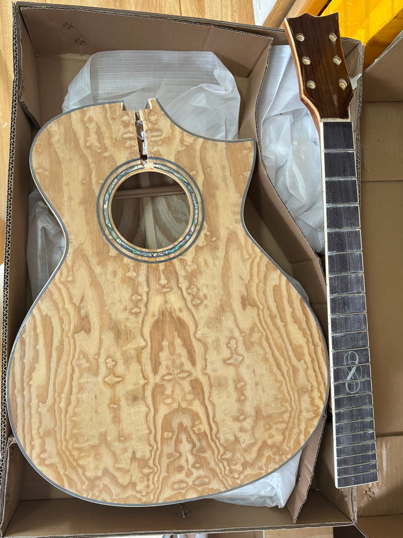 41-inch Solid Spruce Top Gloss Finish DIY Acoustic Guitar (PHT-001)