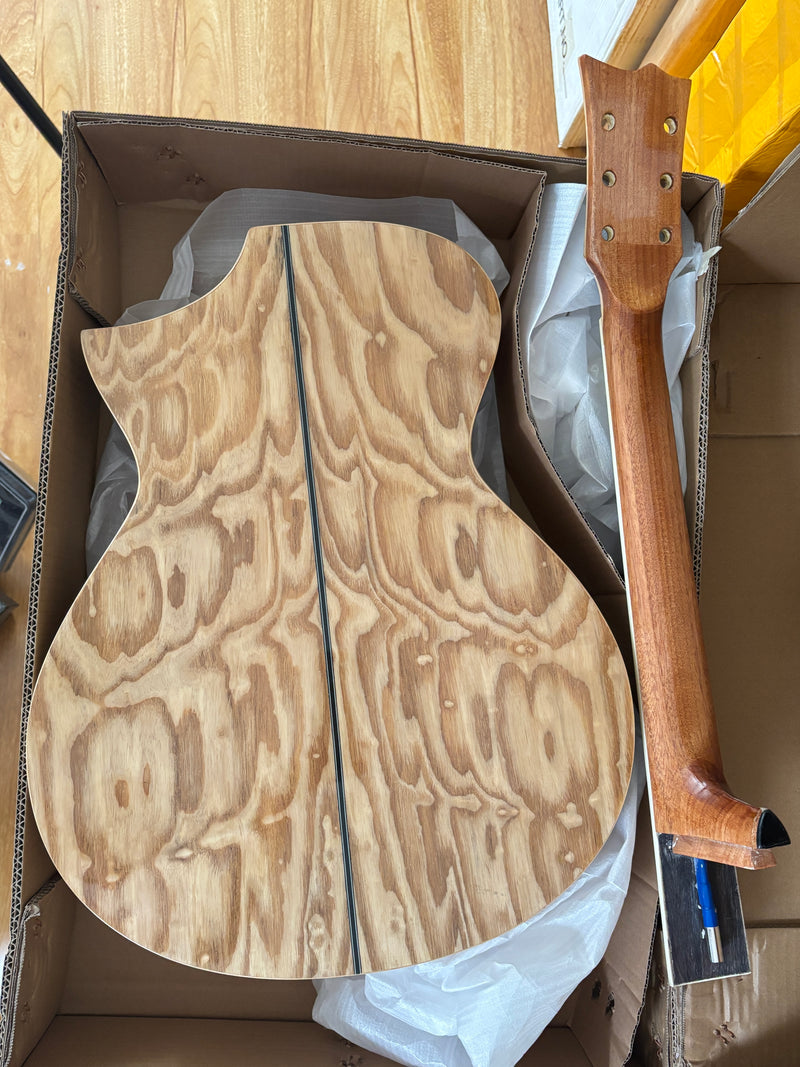 41-inch Solid Spruce Top Gloss Finish DIY Acoustic Guitar (PHT-001)