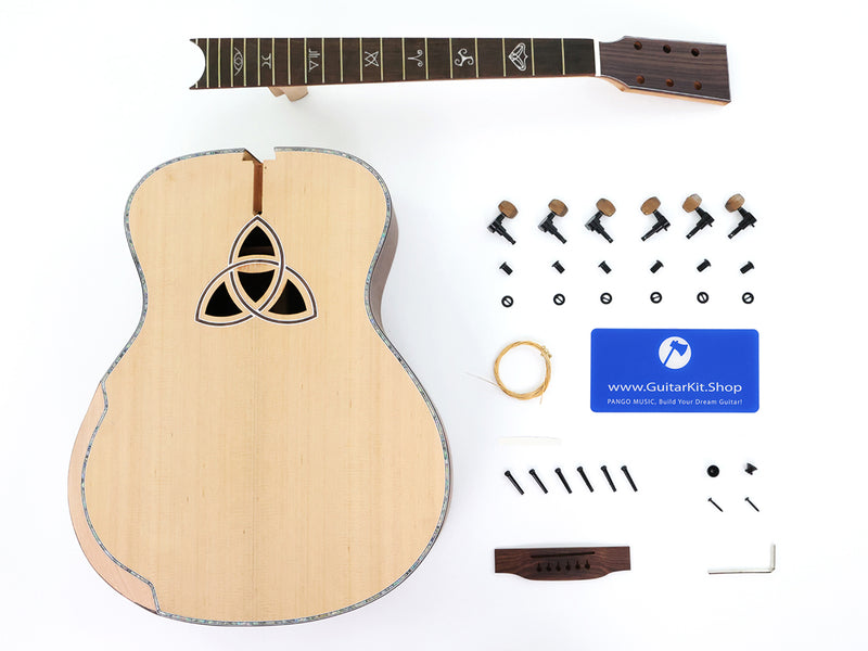 41 Inch All Solid Wood DIY Acoustic Guitar Kit with Solid Rosewood Back & Sides (11110, Limited Edition)