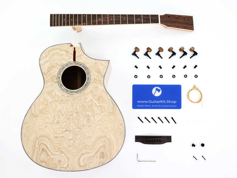 Pre-Sale 41 Inch Solid Spruce Top DIY Acoustic Guitar Kit with Ash Veneer (PFA-988X)