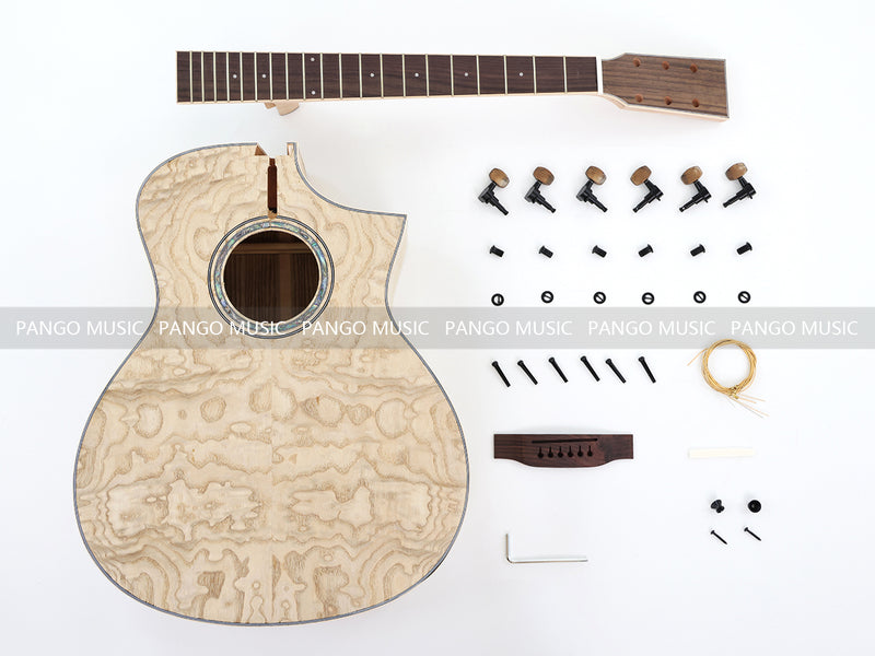 41 Inch Solid Spruce Top DIY Acoustic Guitar Kit with Ash Veneer (PFA-988F, Fast Shipping, Tariff-free)