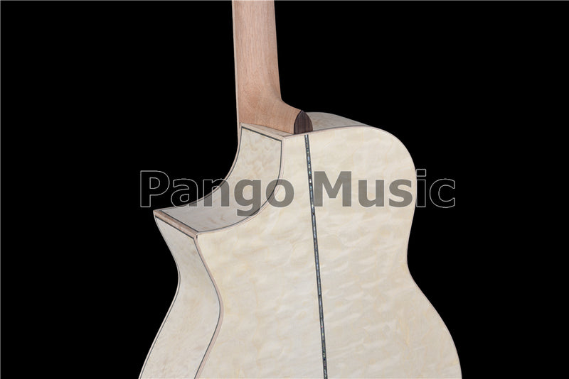 41 Inch Solid Spruce Top DIY Acoustic Guitar Kit with Quilted Maple Veneer (PFA-989F, Fast Shipping, Tariff-free)
