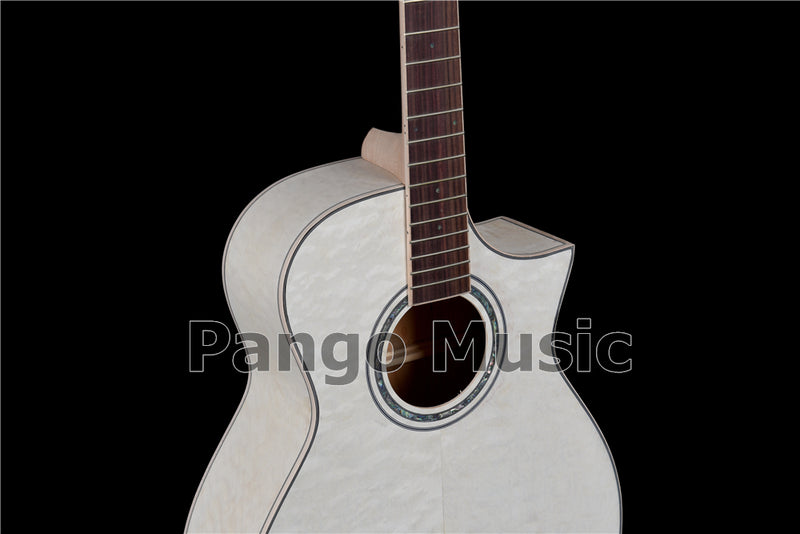 41 Inch Solid Spruce Top DIY Acoustic Guitar Kit with Quilted Maple Veneer (PFA-989F, Fast Shipping, Tariff-free)