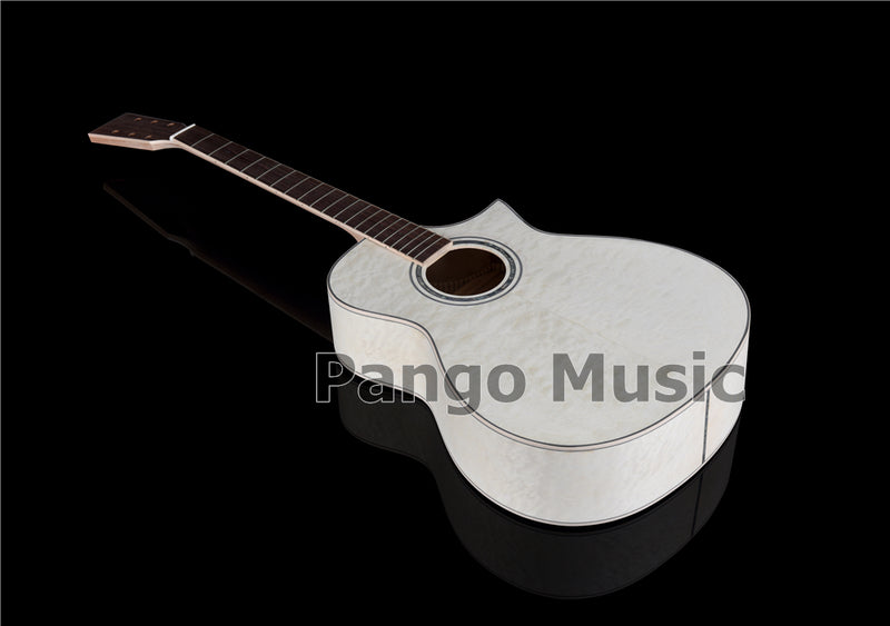 41 Inch Solid Spruce Top DIY Acoustic Guitar Kit with Quilted Maple Veneer (PFA-989F, Fast Shipping, Tariff-free)