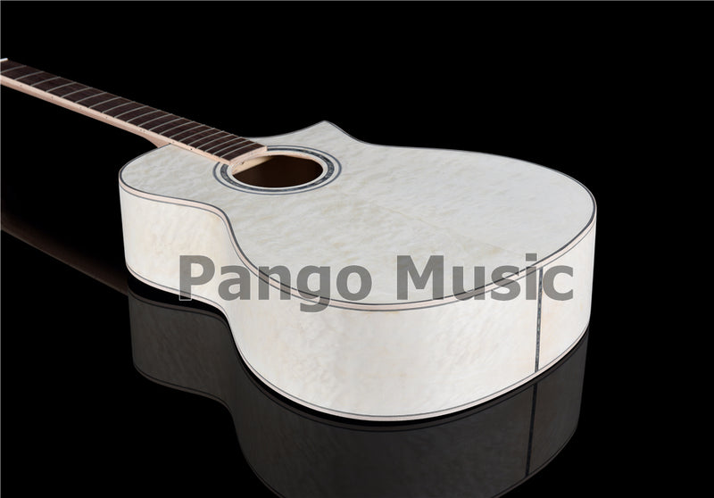 41 Inch Solid Spruce Top DIY Acoustic Guitar Kit with Quilted Maple Veneer (PFA-989F, Fast Shipping, Tariff-free)