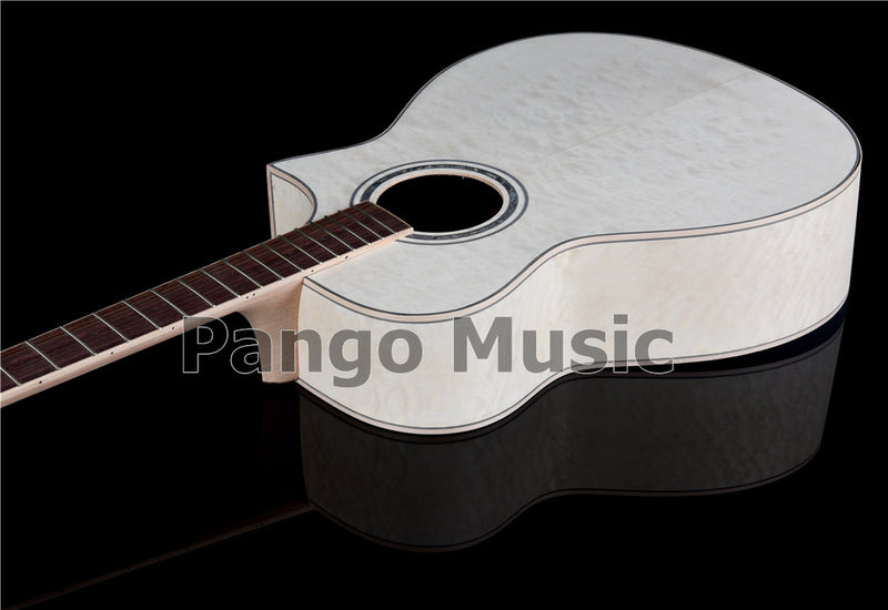 41 Inch Solid Spruce Top DIY Acoustic Guitar Kit with Quilted Maple Veneer (PFA-989F, Fast Shipping, Tariff-free)