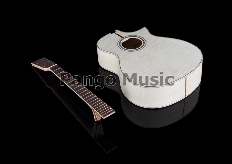 41 Inch Solid Spruce Top DIY Acoustic Guitar Kit with Quilted Maple Veneer (PFA-989F, Fast Shipping, Tariff-free)