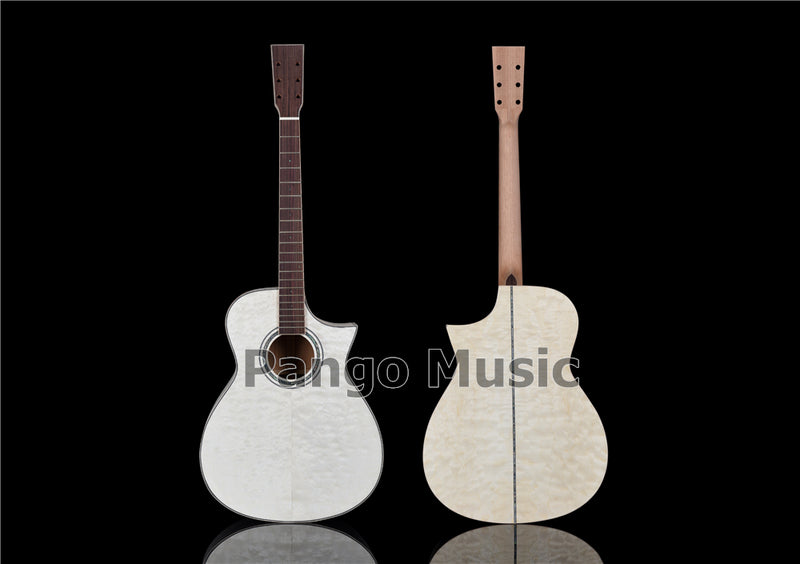 41 Inch Solid Spruce Top DIY Acoustic Guitar Kit with Quilted Maple Veneer (PFA-989F, Fast Shipping, Tariff-free)