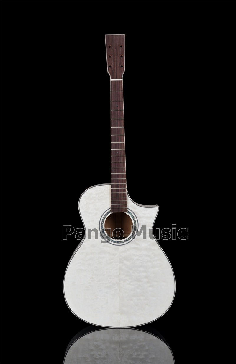 41 Inch Solid Spruce Top DIY Acoustic Guitar Kit with Quilted Maple Veneer (PFA-989F, Fast Shipping, Tariff-free)